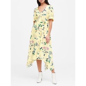 Banana Republic Handkerchief-Hem Wrap Dress Floral
